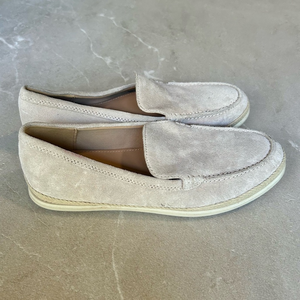 Marc Fisher Light Gray Suede Espadrilles Loafers - Picture 2 of 5